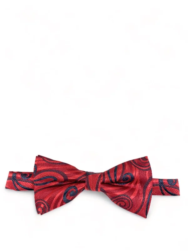 affordable silk wedding bow ties for men-Red Wild Paisley Design Bow Tie