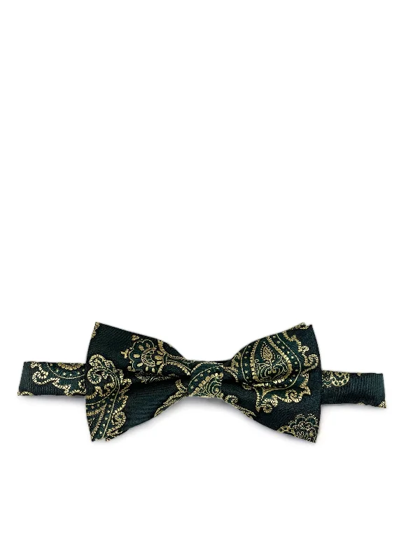 stylish silk necktie combinations for weddings-Cypress Green Formal Paisley Bow Tie