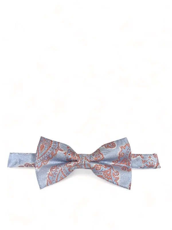 premium silk bow ties for corporate events-Light Blue Formal Paisley Bow Tie