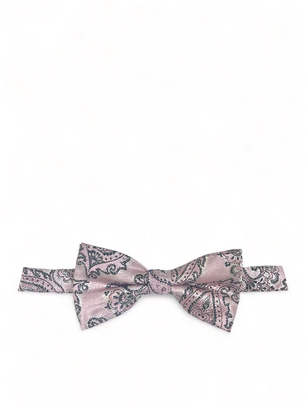 unique silk necktie combinations for office wear-Light Pink Formal Paisley Bow Tie