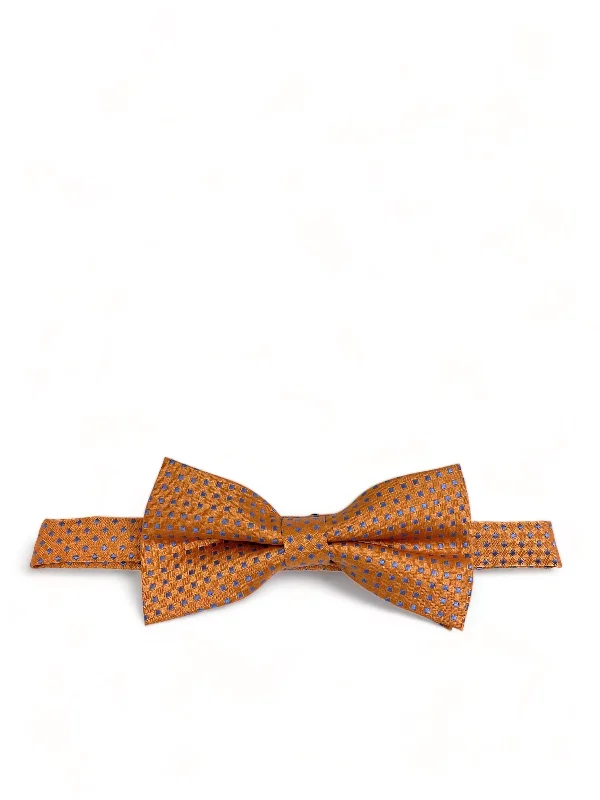 vibrant silk necktie options for formal events-Orange Classic Diamond Patterned Bow Tie