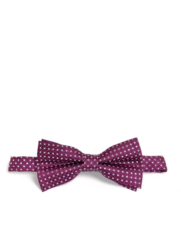 premium silk necktie designs for business wear-Pink Classic Diamond Patterned Bow Tie