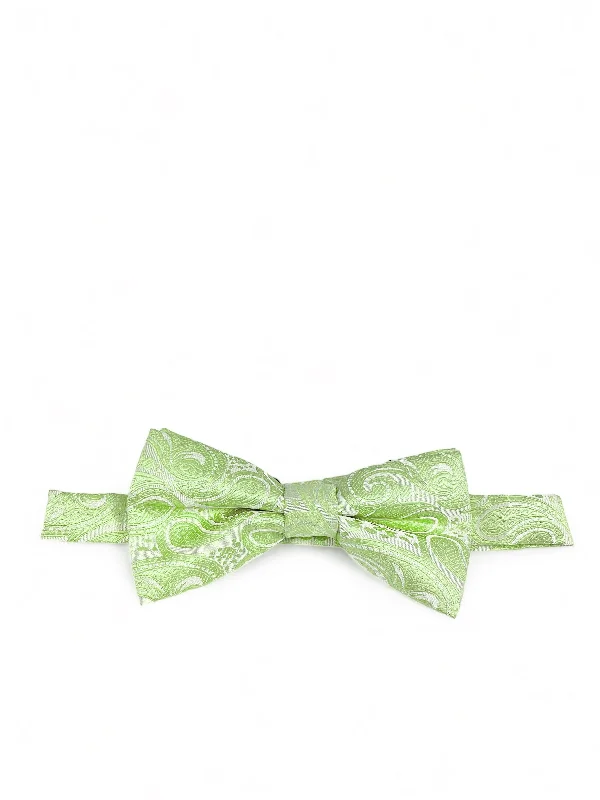 colorful silk necktie combinations for business events-Classic Formal Mint Paisley Bow Tie