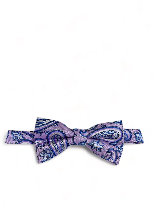 elegant silk wedding tie combinations for men-Light Pink Rough Paisley Men's Bow Tie