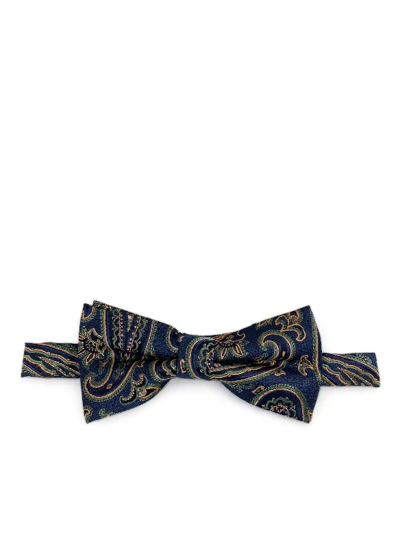 premium silk necktie styles for business wear-Jaffa Orange Rough Paisley Men's Bow Tie