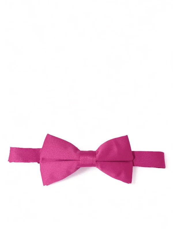 affordable silk necktie patterns for wedding celebrations-Classic Solid Hot Pink Bow Tie