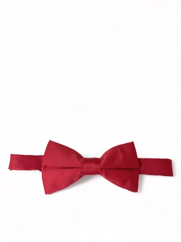 high-end silk necktie sets for office meetings-Classic Solid Red Bow Tie