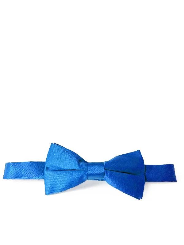 vibrant silk necktie colors for weddings-Classic Solid Royal Blue Bow Tie