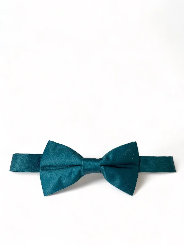 stylish wedding silk necktie colors for men-Classic Solid Teal Bow Tie