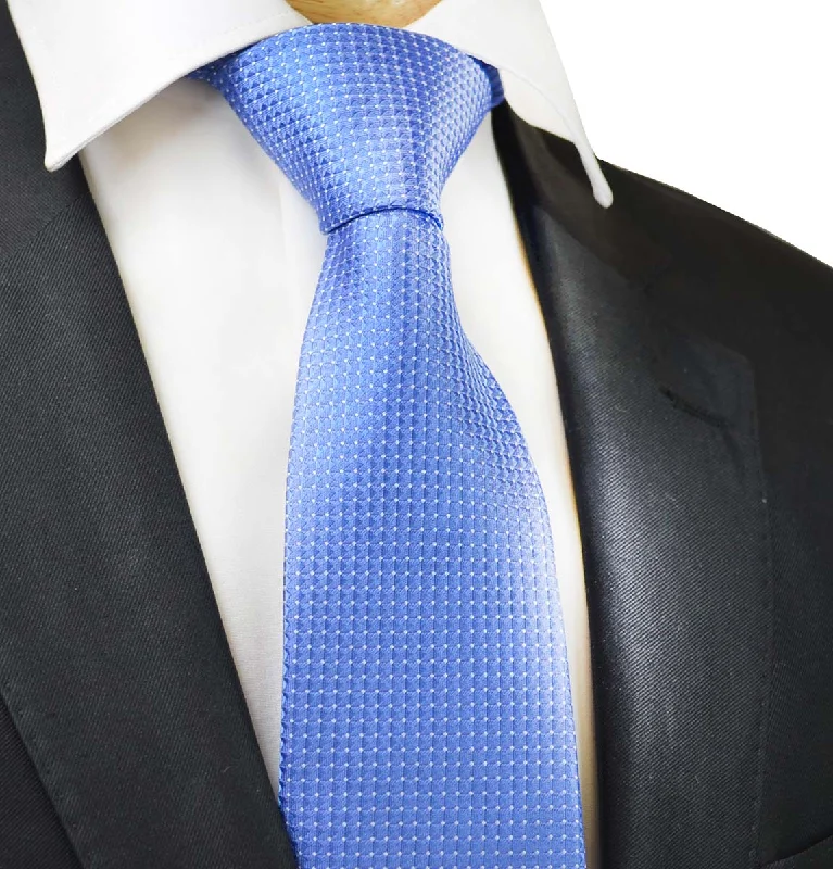 affordable silk ties for wedding celebrations-Classic Riviera Blue Pindot Men's Necktie