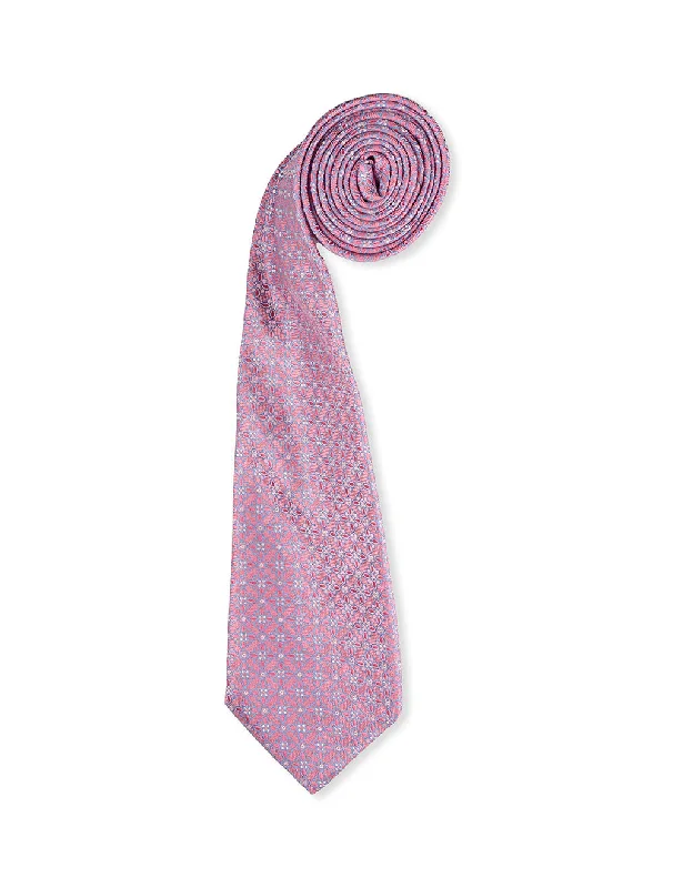 modern silk necktie styles for formal events-Floral Silk Tie Pink