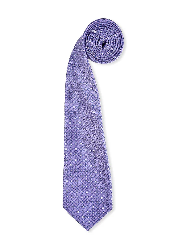 luxury silk wedding tie options-Floral Silk Tie Purple