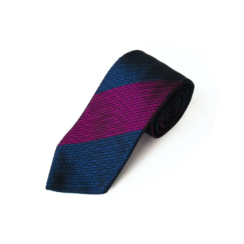 premium silk necktie combinations for business events-Fresco Regimental Thai Tie (Navy x Purple)