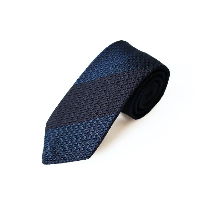 premium silk necktie styles for office wear-Fresco Tweed Panel Tie (Dark Navy x Dark Navy)