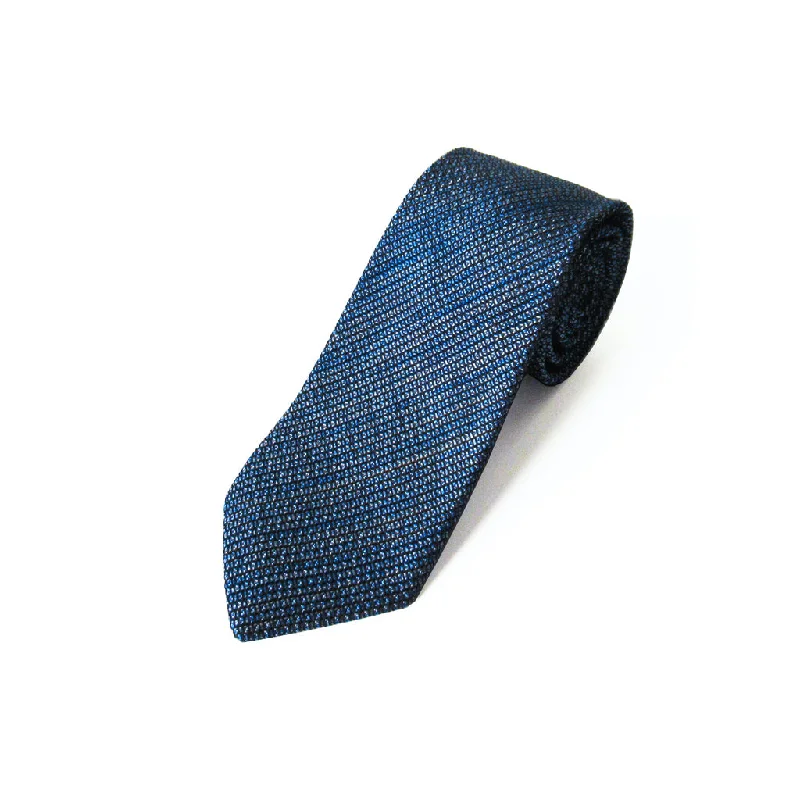 designer silk necktie combinations for business events-Kasuri Mix Thai Tie (Blue x White)