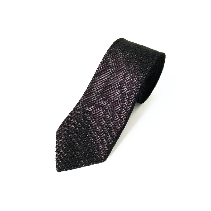 premium silk necktie combinations for wedding celebrations-Kasuri Mix Thai Tie (Dark Brown x Charcoal Gray)