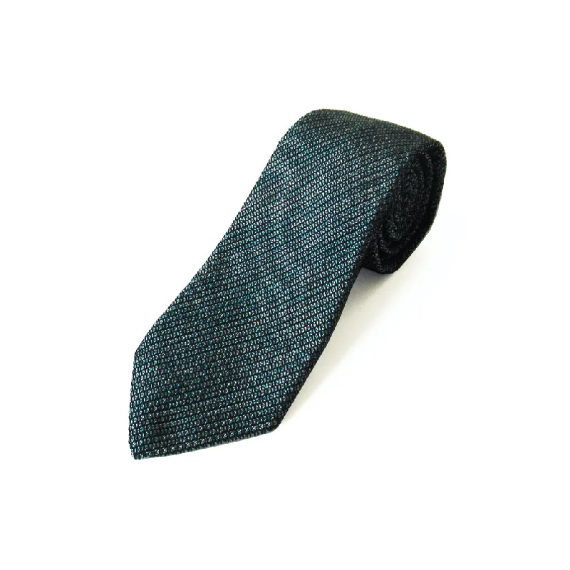 classic silk necktie combinations for office wear-Kasuri Mix Thai Tie (Green x White)