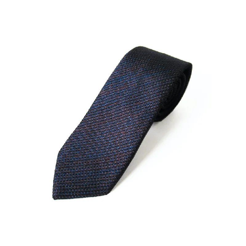 stylish wedding silk necktie combinations-Kasuri Mix Thai Tie (Navy x Brown)