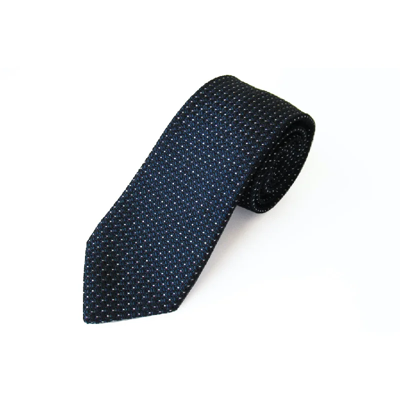 unique silk necktie combinations for office wear-Line Dot Tie (Dark Navy)