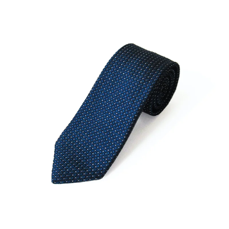 unique silk necktie patterns for business wear-Line Dot Tie ( Navy)