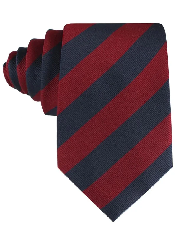 high-quality silk necktie designs for business meetings-Awning Striped Tie - Burgundy & Navy Blue