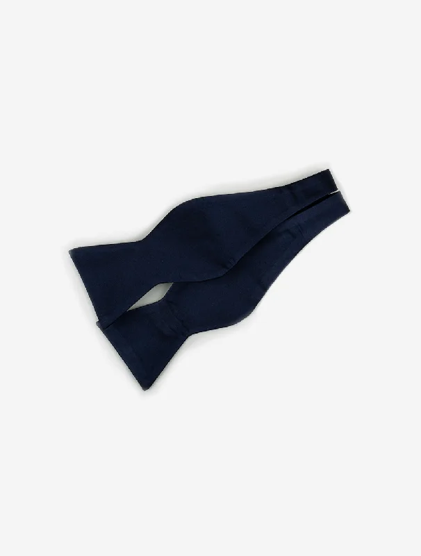 premium silk necktie combinations for wedding celebrations-Papillon Self Tie Bow Tie Navy