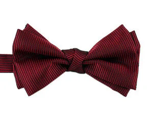 stylish wedding silk necktie combinations-Maroon With Stripe Bow Tie