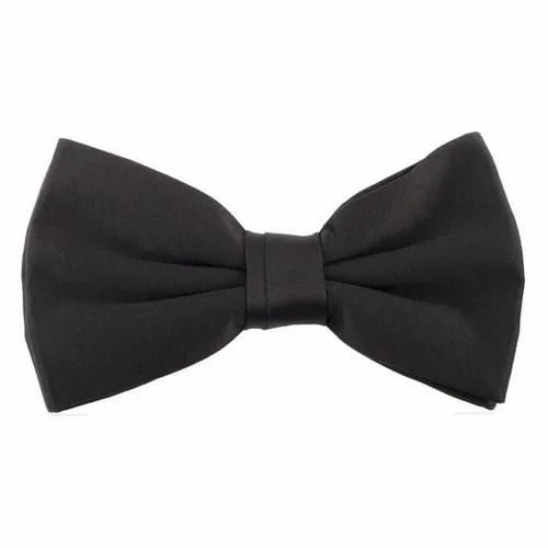 silk bow tie options for office wear-Mens Bow Tie - Black