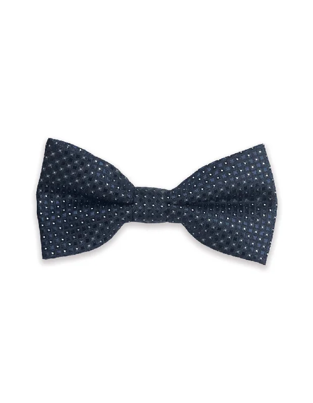 elegant silk necktie ideas for wedding celebrations-Navy Diamonds Bow Tie