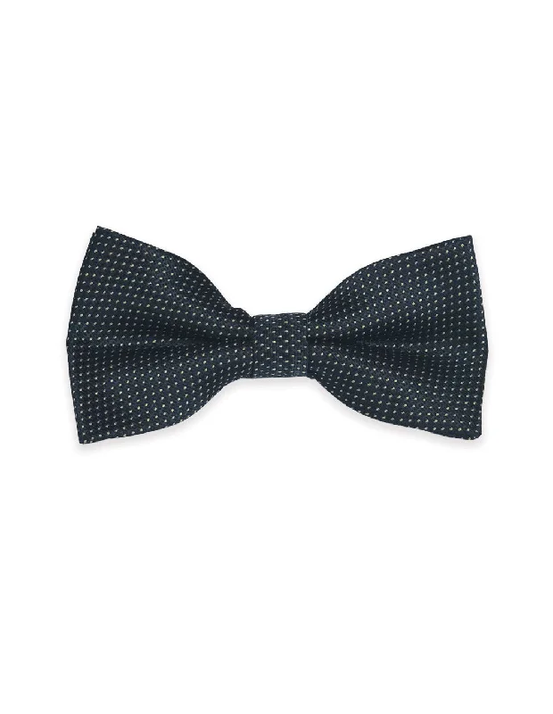 unique silk necktie patterns for business wear-Navy Dots Bow Tie