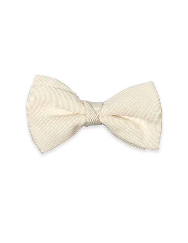 slim silk necktie styles for office wear-Off White Bow Tie