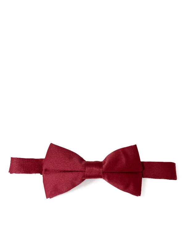 business silk necktie options for weddings-Solid Barn Red Pre-Tied Bow Tie