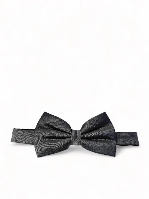 affordable designer silk wedding necktie packs-Solid Charcoal Wedding Bow Tie and Pocket Square Set