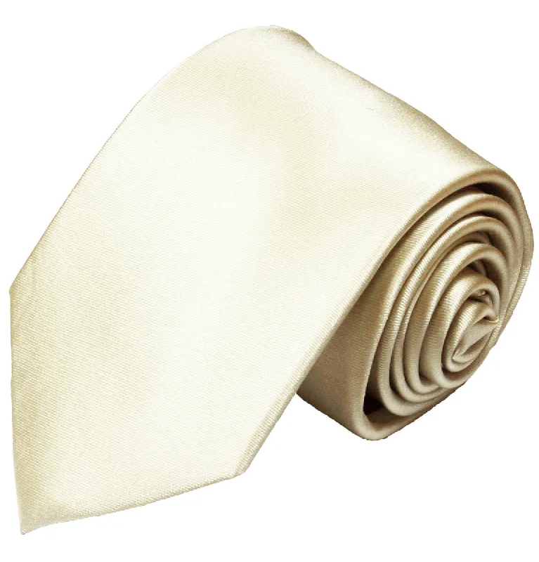 premium silk necktie sets for business wear-Solid Champagne Necktie and Pocket Square