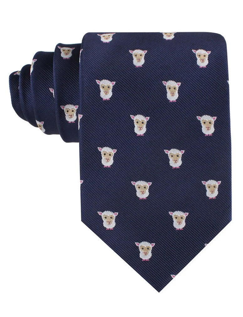 business silk necktie options for weddings-OTAA - Sheep Tie - Navy