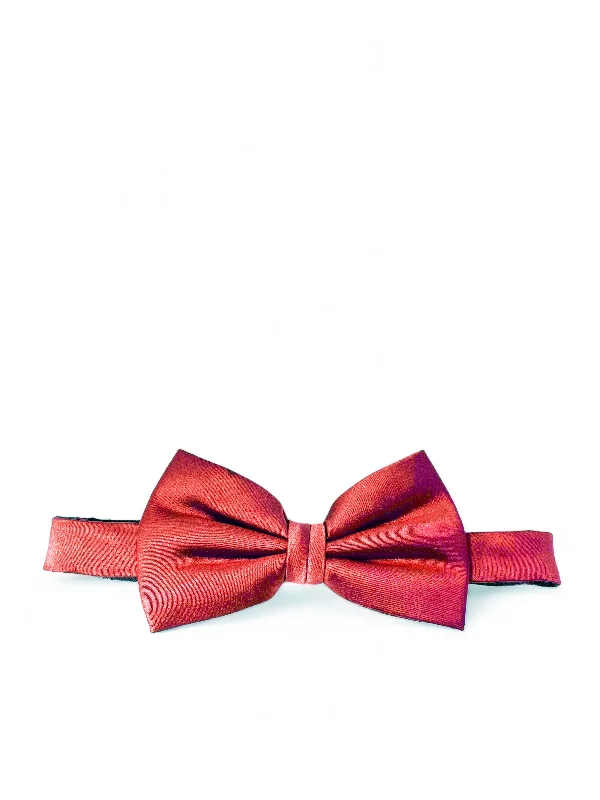 high-end silk necktie options for office wear-Wedding Bow Tie and Pocket Square Set in Coral