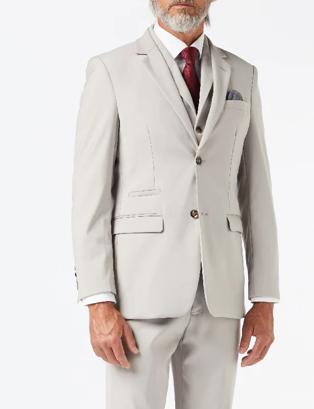 Men's premium tuxedo for formal office events -GRAHAM - BEIGE BUSINESS JACKET & WAISTCOAT