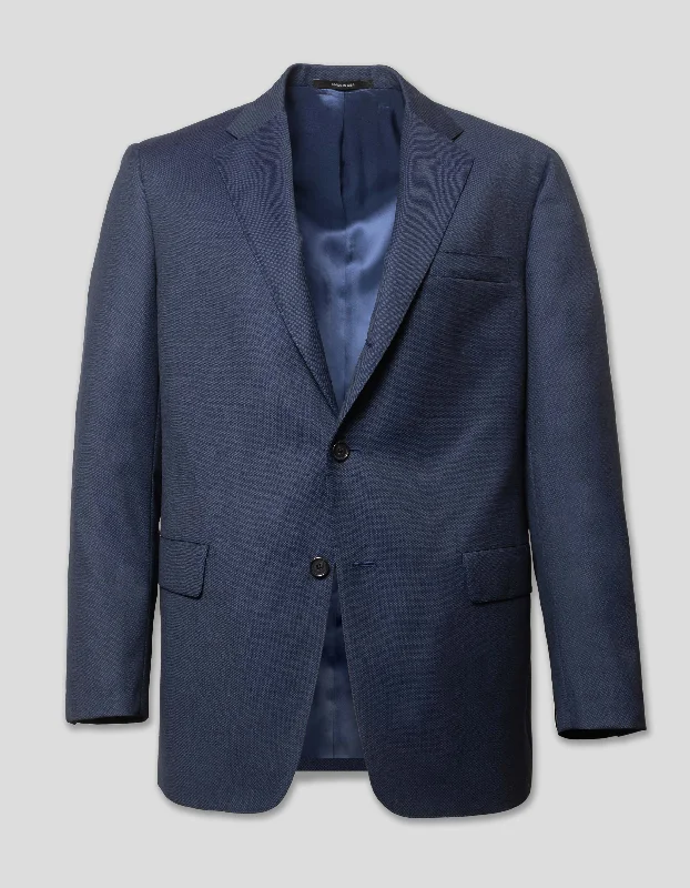 Men's premium tuxedo jacket for formal gala -BLUE BIRDSEYE SUIT