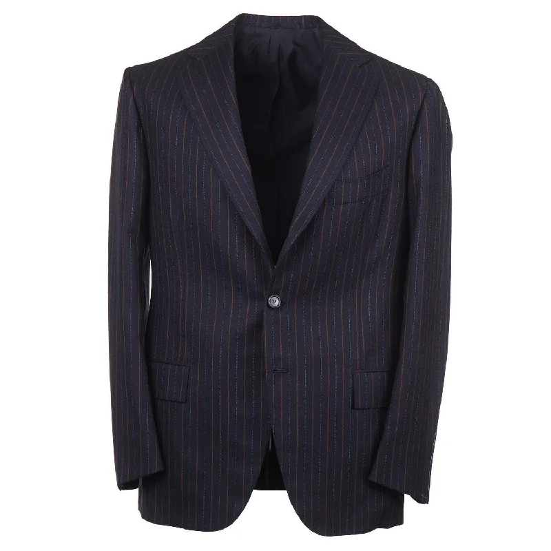 Men's wool tuxedo for evening wedding reception -Cesare Attolini Slim-Fit Flannel Wool Suit