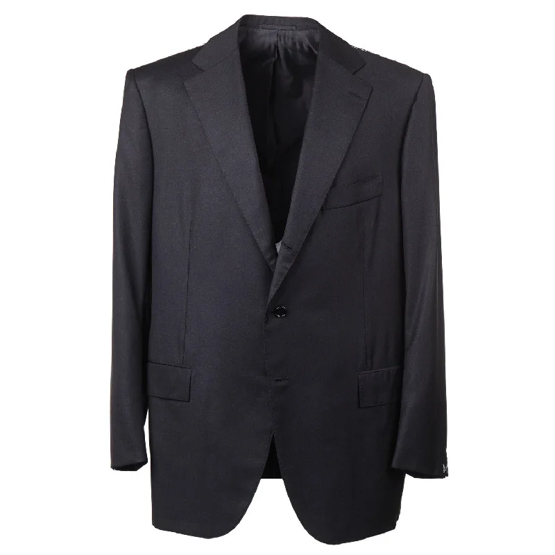 Men's premium tuxedo with satin lapels for wedding -Cesare Attolini Slim-Fit Solid Charcoal Wool Suit