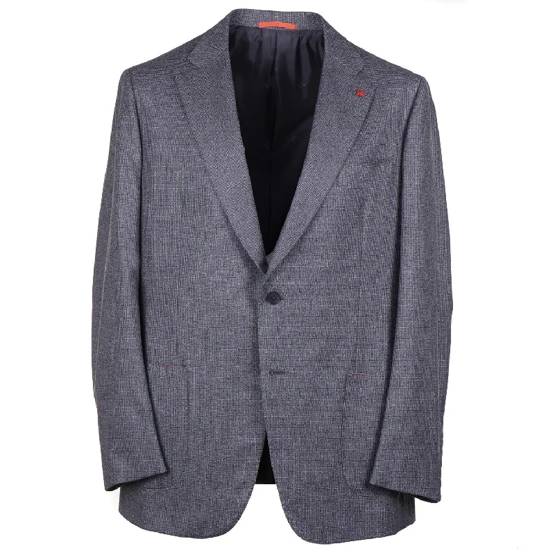 Men's wool tuxedo for evening gala -Isaia Mini Houndstooth Wool Suit