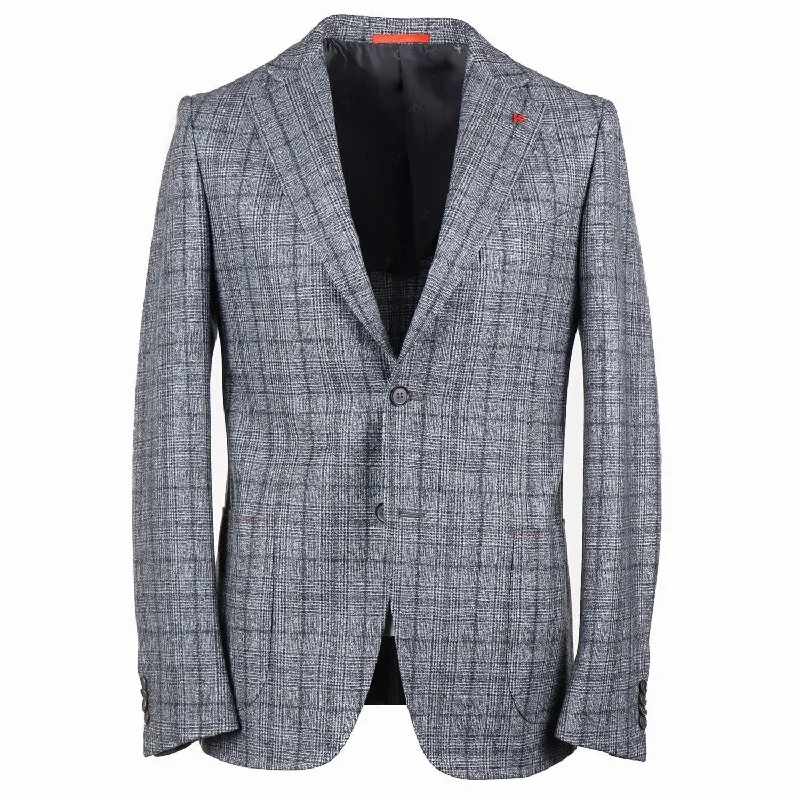 Men's slim fit tuxedo jacket for evening business party -Isaia Slim-Fit Soft Flannel Wool Suit