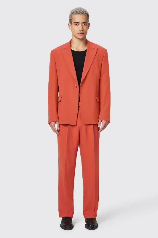 Men's slim fit tuxedo for corporate office party -Lavoir Oversized Burnt Orange Suit - ARCHIVE