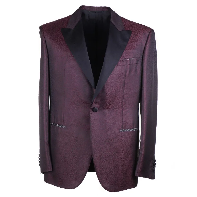 Men's premium tuxedo for corporate dinner gala -Zilli Patterned Tuxedo with Peak Lapels