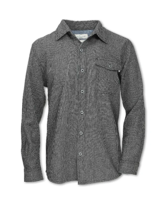 Men’s comfortable office plaid shirt for meetings -TWEED WOOL BLEND WORKSHIRT