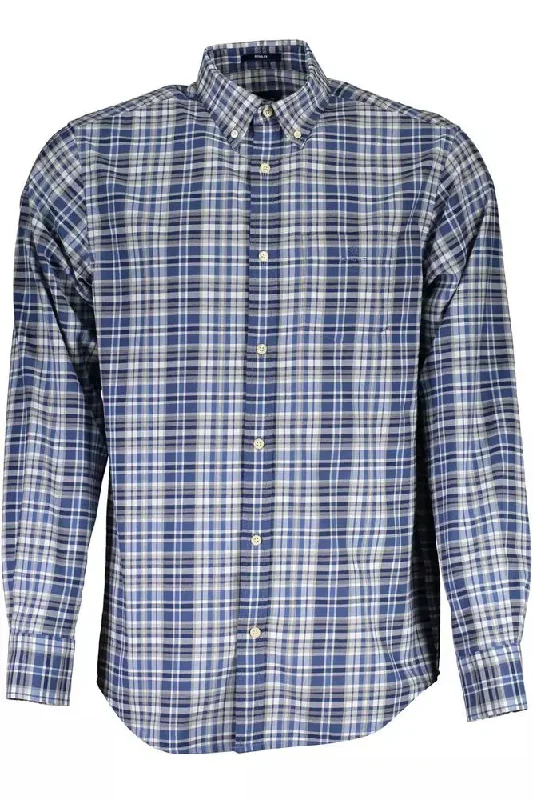 Men’s slim-fit plaid shirt for office workwear -Gant Elegant Long-Sleeve Cotton Men's Shirt