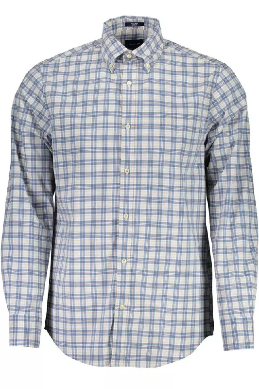 Men’s business-ready plaid button-down shirt for meetings -Gant Sophisticated  Long-Sleeved Men's Shirt