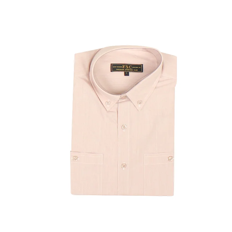 Men’s premium plaid button-down shirt for work -Light Pink Polyester/Cotton Summer Shirt