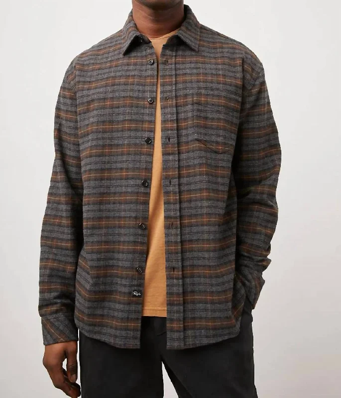 Men’s trendy plaid shirt for casual office use -Mens Forrest Button Down Shirt In Dark Loch