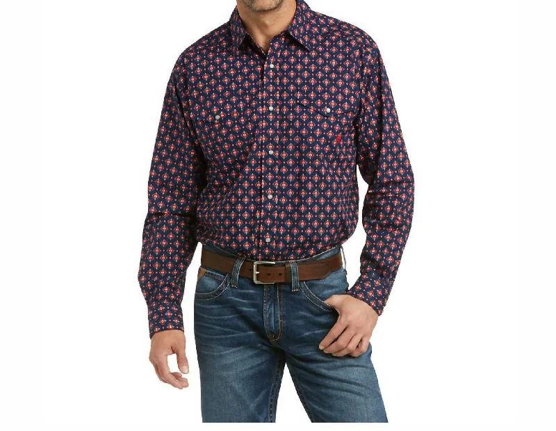 Men’s stylish plaid button-up shirt for business -Men's Piero Western Shirt In Old Navy